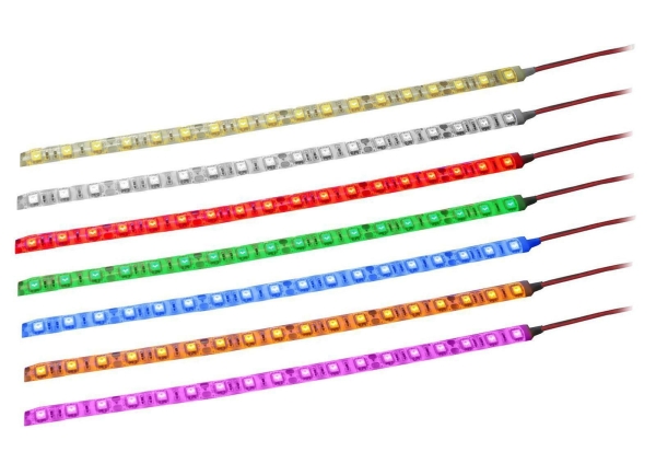 12V LED Strip Wasserdicht mit Kabel Selbstklebend 5050 SMD KFZ Beleuchtung 3M|Rot|10cm