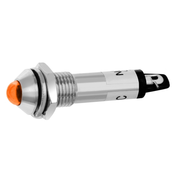 LED Kontrollleuchte 12V 24V Leuchtmelder Signallampe Signalleuchte Warnlampe KFZ|Orange |24V |1x