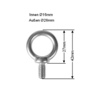 Edelstahl Ringbolzen V4A Augenbolzen Ringschraube Schraube Öse M6 M8 M10 M12 M16 #1