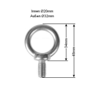 Edelstahl Ringbolzen V4A Augenbolzen Ringschraube Schraube Öse M6 M8 M10 M12 M16 #1