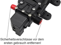 Wasserpumpe 12V (Hochdruckmembran) mit Gartenschlauch Anschluss selbstansaugende Pumpe für Wohnwagen, Boot, Wohnmobil, Garten