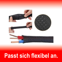 Gewebeschlauch Geflechtschlauch flexibel Kabelschutz|20 mm