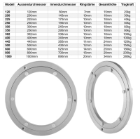 Drehscheibe Drehteller Drehplatte Drehlager Drehkranz in 13 versch. Größen