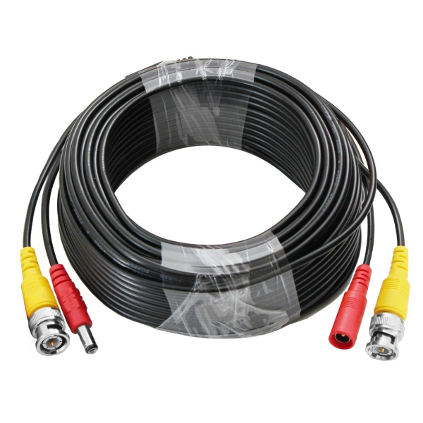 Videokabel BNC Hohlstecker 5,5mm Stromkabel Kabel Überwachungskamera 12V DC|BNC / DC |40m